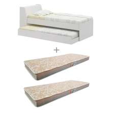 Cama Solteiro Bicama Com 2 Colchões Ditália BB-28 Branco