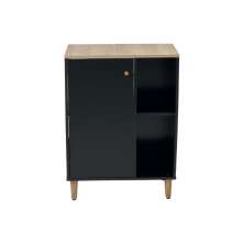 Gabinete Armário Banheiro Ditália 1 Porta BN-06 cor:preto