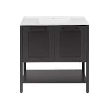 Gabinete Armário Banheiro Ditália 2 Portas Com Pia BN-02 cor:preto