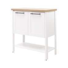 Gabinete Armário Banheiro Ditália 2 Pt c/ Tampo BN-02 Cor:Branco