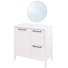 Gabinete Armário Banheiro Ditália com Pia + Espelho BN-01 cor:branco