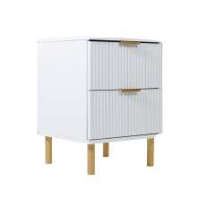 Mesa de Cabeceira Ditália 2 Gavetas DM-121 cor:branco