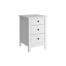 Mesa de Cabeceira Ditália 3 Gavetas DM-113 Branco