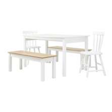 Mesa de Jantar Ditália 2Bancos 2Cad JA-220+JA-225 Cor:Branco