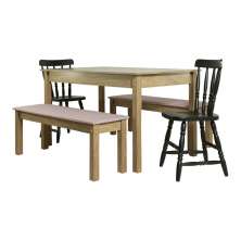 Mesa de Jantar Ditália 2Bancos 2Cad JA-220+JA-225 Cor:Diamond