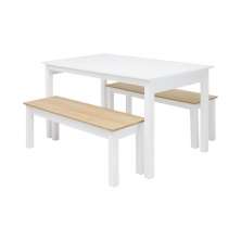 Mesa de Jantar Ditália 2Bancos JA-220+JA-225 Cor:Branco