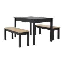 Mesa de Jantar Ditália 2Bancos JA-220+JA-225 Cor:Preto