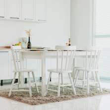 Mesa de Jantar Ditália com 4 Cadeiras JA-225 Cor:Branco