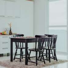 Mesa de Jantar Ditália com 4 Cadeiras JA-225 Cor:Preto