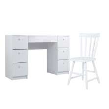 Mesa de escritório Ditália 7 Gavetas com Cadeira PE-100 COR:branco