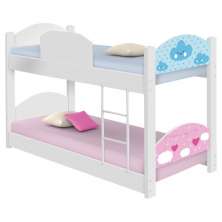 Beliche Infantil Nuvem Com 2 Colchões - Branco