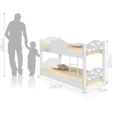 Beliche Montessoriano Infantil Com 2 Colchões Branca E Nuvem - Cinza