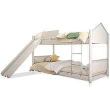 Beliche Solteiro com Escorregador Exclusiva Casinha - Branco