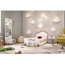 Cama Ayla Solteiro Branco/Mel Com Colchão - Divaloto