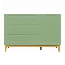 Cômoda Infantil Amor Perfeito 1 PT 3 GV Verde e Pinus