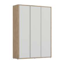 Guarda-Roupa Infantil Wood 3 Portas 3 Gavetas Branco e Carvalho Treviso