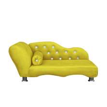 Cama Caminha Divã Pet Veludo Strass Amarelo Dvinn