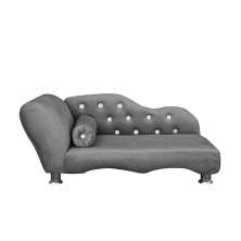 Cama Caminha Divã Pet Veludo Strass Cinza Dvinn