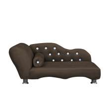 Cama Caminha Divã Pet Veludo Strass Marrom Dvinn