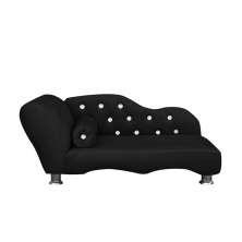 Cama Caminha Divã Pet Veludo Strass Preto Dvinn