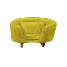 Poltrona Cama Caminha Pet Baby Laddi Veludo Amarelo