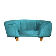 Poltrona Cama Caminha Pet Laddi Veludo Azul Turquesa Dvinn