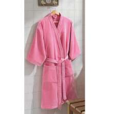 Roupão Adulto Velour Liso Dohler Unissex - M Rosa