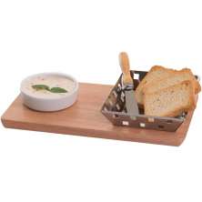 Tábua para Servir Lanches 17X15cm Molheira de Porcelana 130m