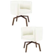 Kit 2 Poltronas Decorativas Base Ka Madeira Betina C-26 Corano Bege - Domi