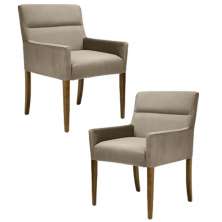 Kit 2 Poltronas Decorativas Base Madeira Angel B-68 Veludo Marrom - Domi