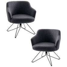 Kit 2 Poltronas Decorativas Base Orby Fixa Jade C-469 Linho Mescla - Domi