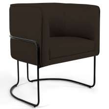Poltrona Decorativa Base Aço Betina C-34 Sintético Marrom - Domi