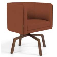 Poltrona Decorativa Base Ka Betina B-355 Linho Laranja - Domi