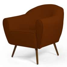 Poltrona Decorativa Pés Palito Nina B-355 Linho Terracota - Domi