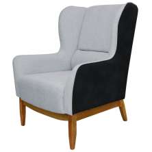 Poltrona Decorativa Sala de Estar Base Madeira Milena C-05 C-315 - Domi