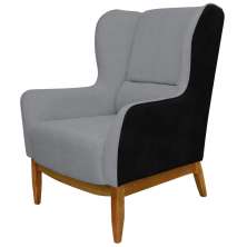 Poltrona Decorativa Sala de Estar Base Madeira Milena C-05 C-416 - Domi