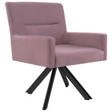 Poltrona Decorativa Sala de Estar Giratória Base Eiffel Preto Angel B-305 Veludo Rosa - Domi