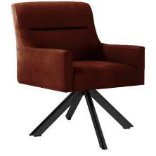 Poltrona Decorativa Sala de Estar Giratória Base Eiffel Preto Angel B-417 Veludo Malbec - Domi