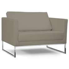 Poltrona Decorativa Sala de Estar Maia 106cm C19 Corino Bege Escuro - Domi