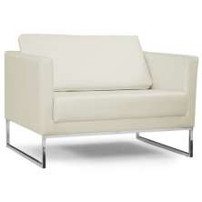 Poltrona Decorativa Sala de Estar Maia 106cm C26 Corino Bege Claro - Domi