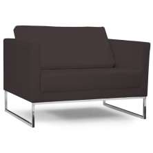 Poltrona Decorativa Sala de Estar Maia 106cm C34 Corino Marrom - Domi