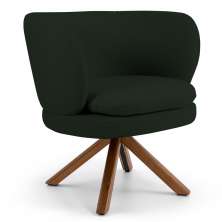 Poltrona Decorativa Sala de Estar Melissa Base Giromad Giratória B-303 Veludo Verde Musgo - Domi