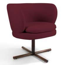 Poltrona Decorativa Sala de Estar Melissa Base Xis Giratória B-278 Veludo Marsala - Domi