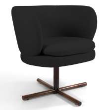 Poltrona Decorativa Sala de Estar Melissa Base Xis Giratória B-300 Veludo Preto - Domi