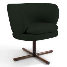 Poltrona Decorativa Sala de Estar Melissa Base Xis Giratória B-303 Veludo Verde Musgo - Domi