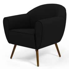Poltrona Decorativa Sala de Estar Nina Corino C-05 com Pés Palito Castanho - Domi