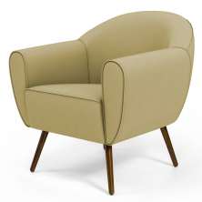 Poltrona Decorativa Sala de Estar Nina Corino C-19 com Pés Palito Castanho - Domi