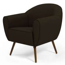 Poltrona Decorativa Sala de Estar Nina Corino C-34 com Pés Palito Castanho - Domi