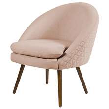 Poltrona Decorativa Sala de Estar Pés Palito Rafa C-105 Linho Tressê Rosê - Domi