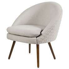 Poltrona Decorativa Sala de Estar Pés Palito Rafa C-107 Linho Tressê Bege - Domi